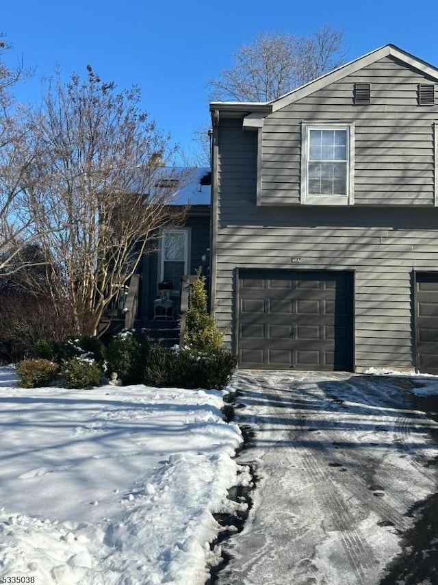 view of front of house with a garage