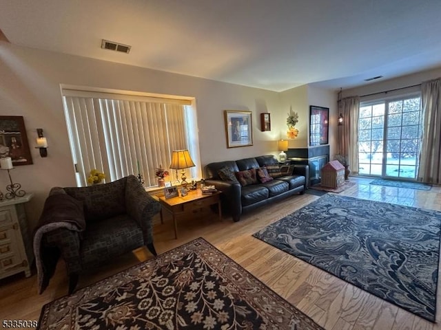 living room featuring hardwood / wood-style floors