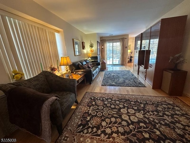 living room featuring light hardwood / wood-style floors