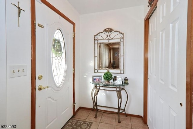 view of tiled foyer