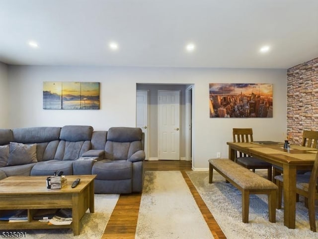 living room featuring hardwood / wood-style flooring