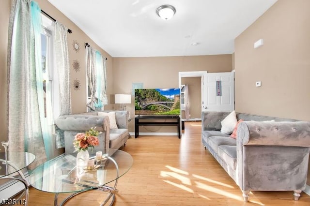 interior space with light hardwood / wood-style floors