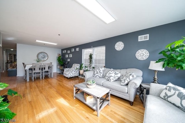 living room featuring hardwood / wood-style flooring