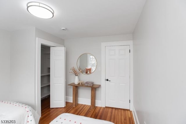 bedroom featuring light wood-type flooring