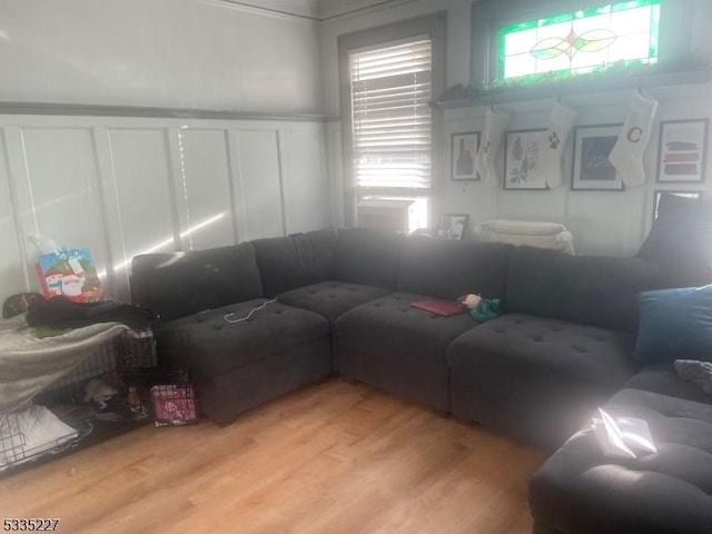 living room featuring light hardwood / wood-style flooring