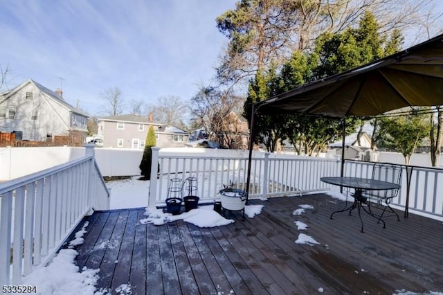 view of wooden terrace