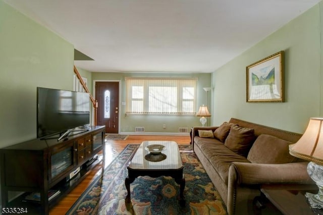 living room featuring hardwood / wood-style floors