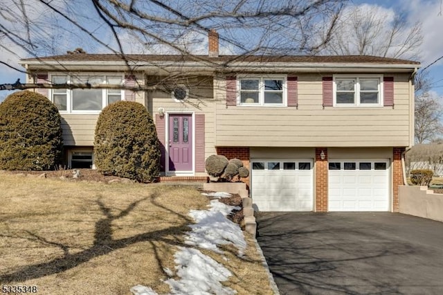 bi-level home with a garage