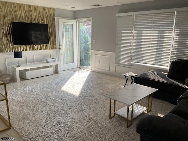 view of tiled living room