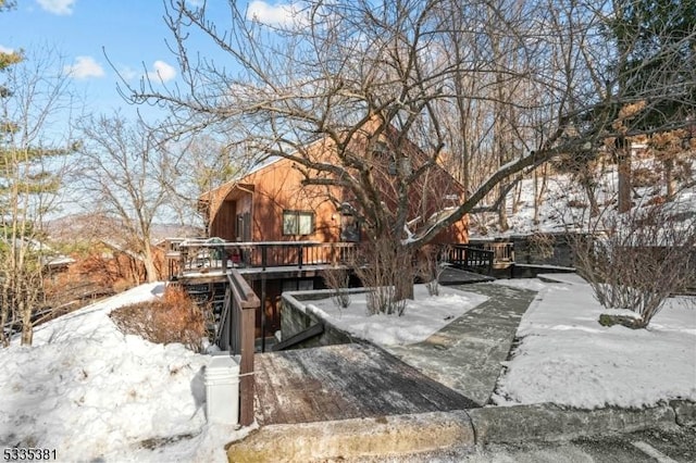 view of front facade with a deck