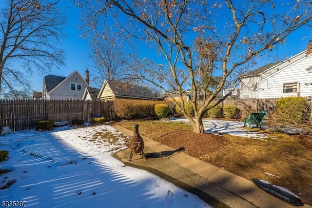 view of snowy yard