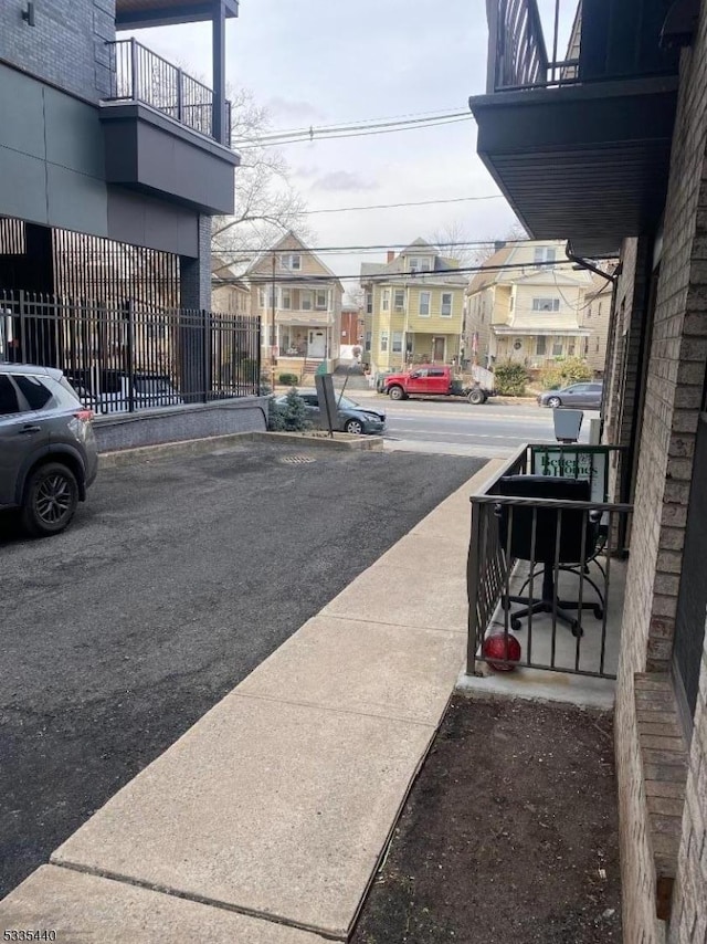 view of road featuring a residential view