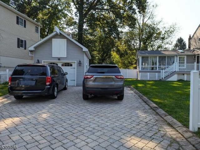 exterior space with a yard