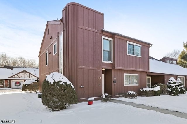 view of snow covered exterior