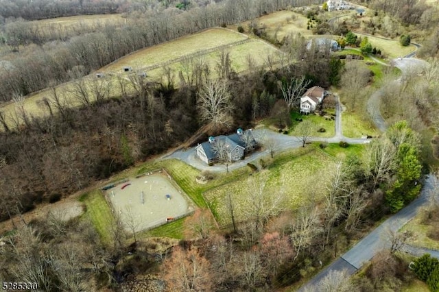 drone / aerial view featuring a rural view