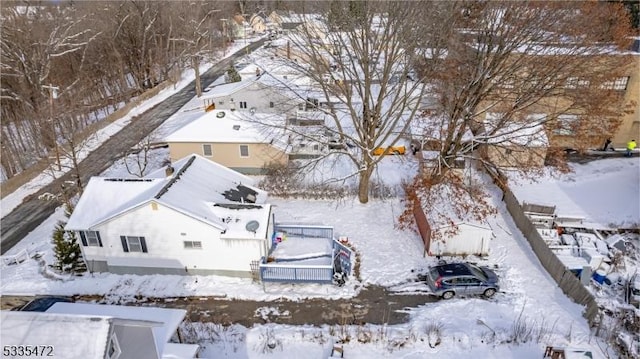 view of snowy aerial view