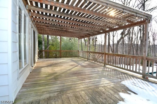 deck featuring a pergola