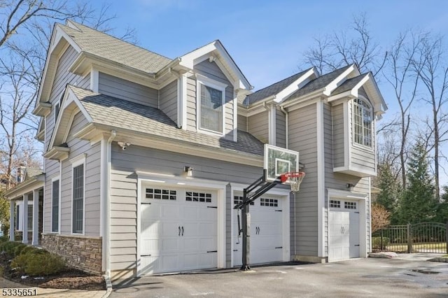 view of property exterior with a garage