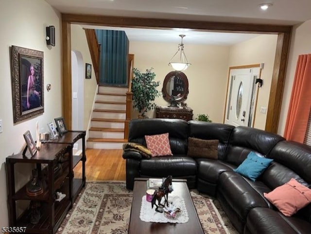 living room featuring hardwood / wood-style floors