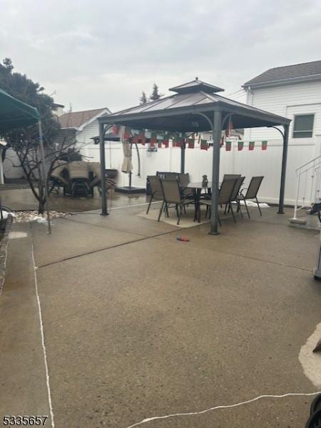 view of patio / terrace featuring a gazebo