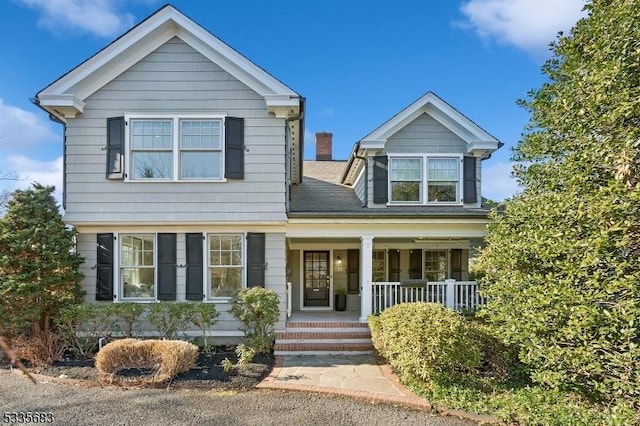 view of front of home with covered porch