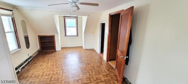 interior space with light parquet flooring