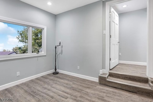 spare room featuring hardwood / wood-style flooring