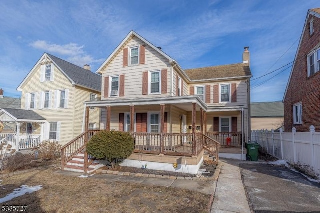 view of front of property with a porch