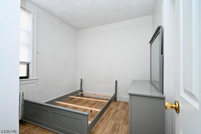 bedroom with light hardwood / wood-style floors