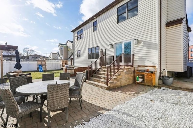 view of patio / terrace featuring a playground