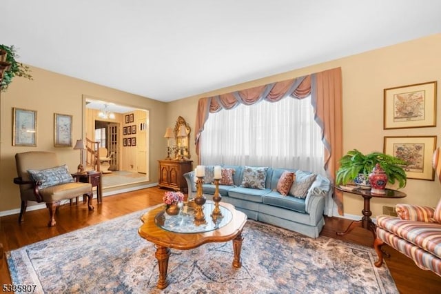 living room featuring hardwood / wood-style floors