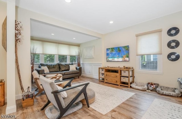 living room featuring hardwood / wood-style floors