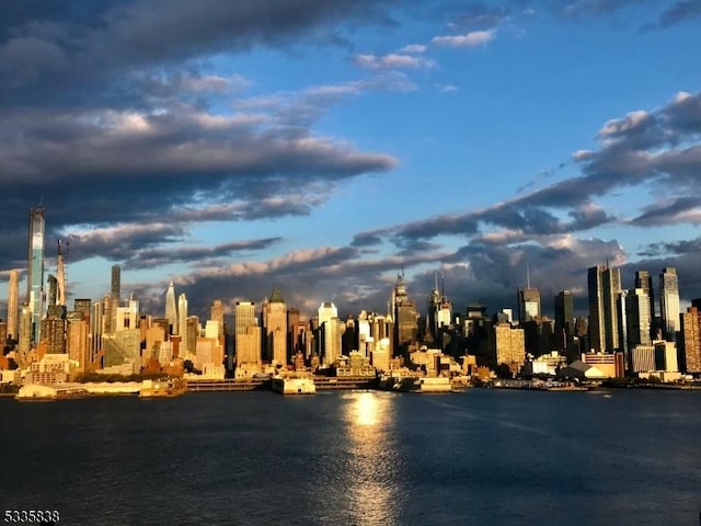 view of city with a water view