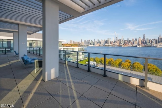 balcony with a water view