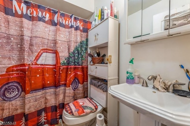 bathroom with sink and toilet