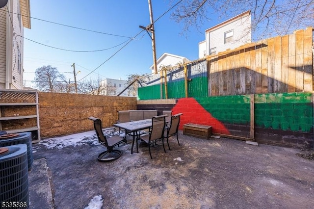 view of patio with central AC unit