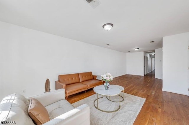 living room featuring hardwood / wood-style flooring