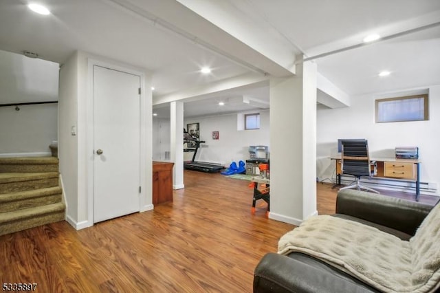 interior space with wood-type flooring