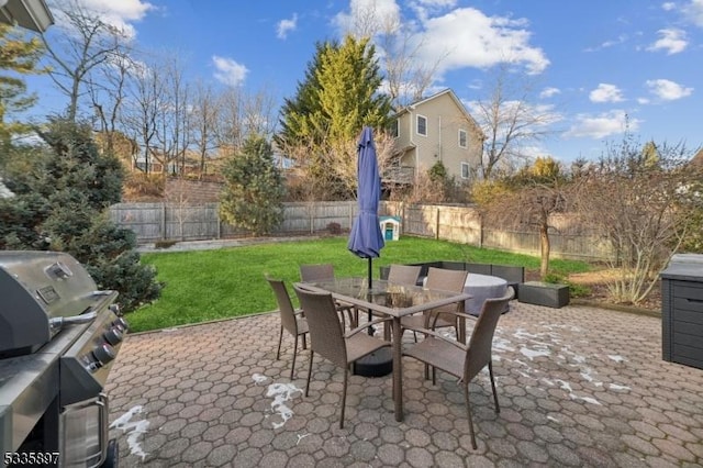 view of patio / terrace featuring a playground