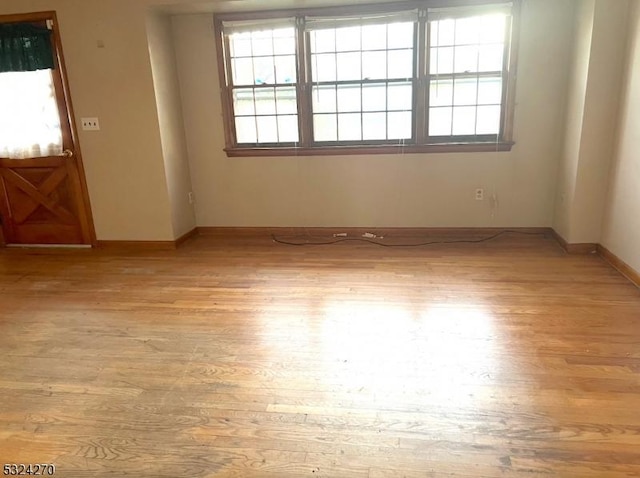 empty room featuring light hardwood / wood-style flooring and a healthy amount of sunlight