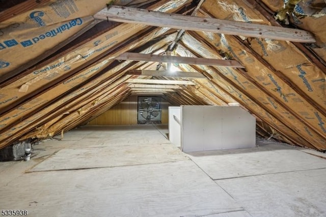 view of unfinished attic