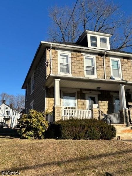 view of front of property with a porch