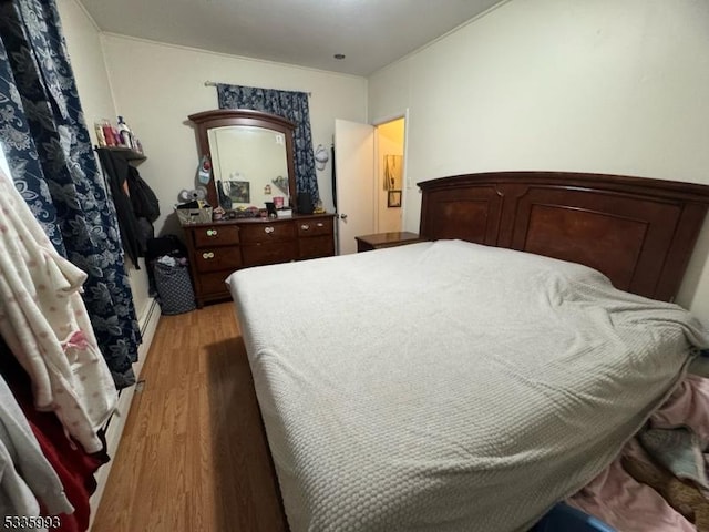 bedroom with hardwood / wood-style floors