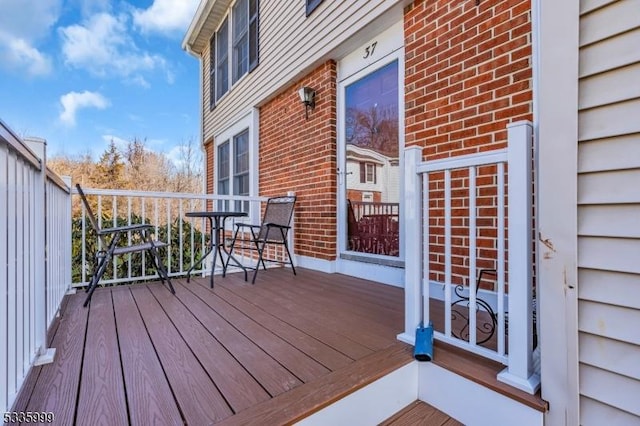 wooden deck featuring a porch