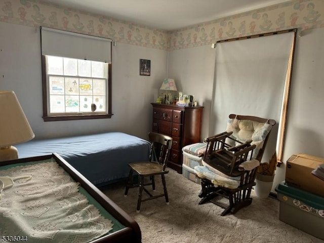 bedroom with carpet