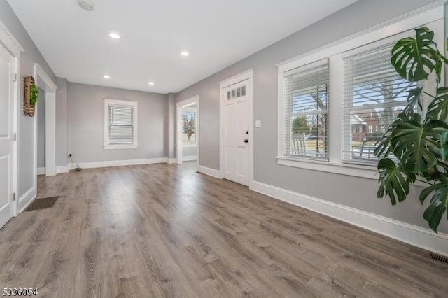 foyer featuring hardwood / wood-style floors