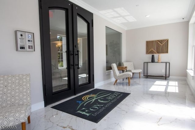 interior space featuring french doors