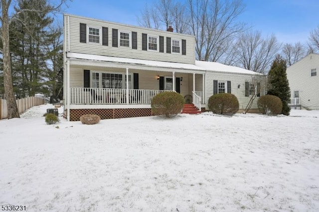 view of front of property featuring a porch