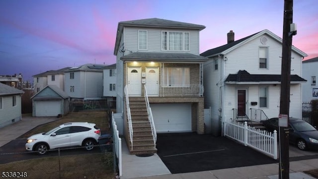 front facade with a garage