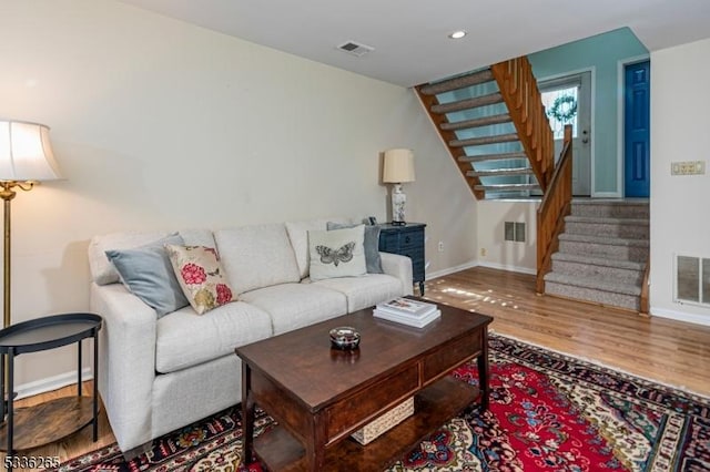 living room featuring hardwood / wood-style floors